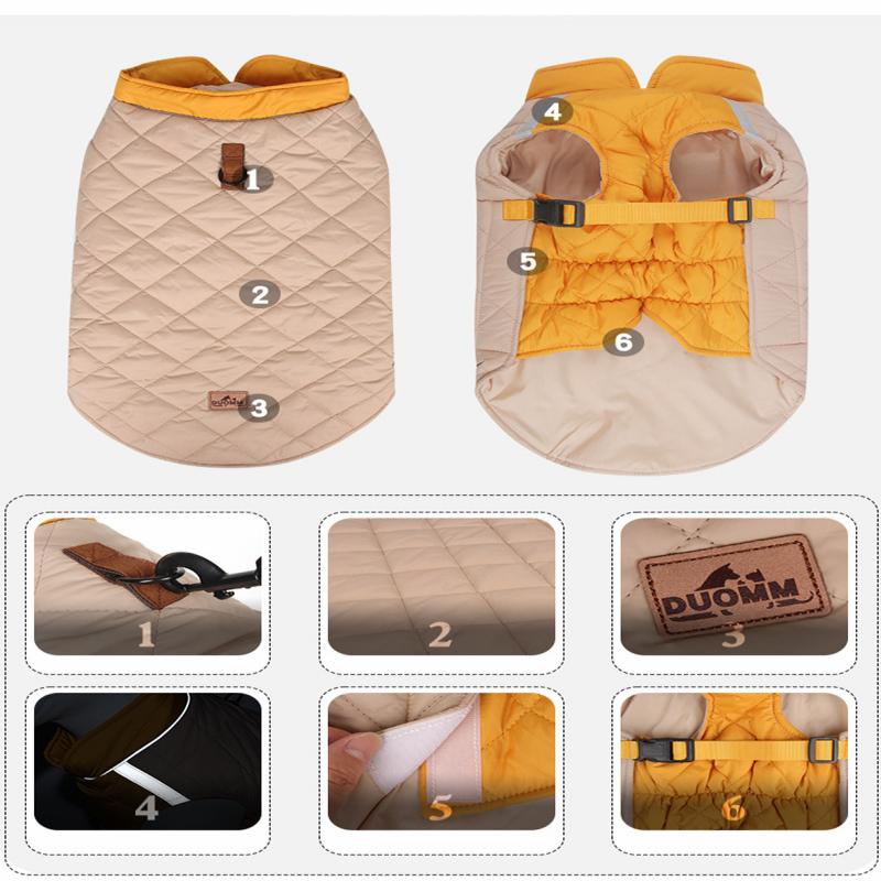 Winter Warm Pet Dog Jacket Reflective Dog Clothes Thickened Pet Coat for Small Medium Large Dogs Puppy Costumes with D-ring