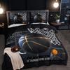 3Pcs Sports Basketball Duvet Cover Set (1 Duvet Cover + 2 Pillowcase Without Pillow Insert) Soft And Breathable Hd Printing