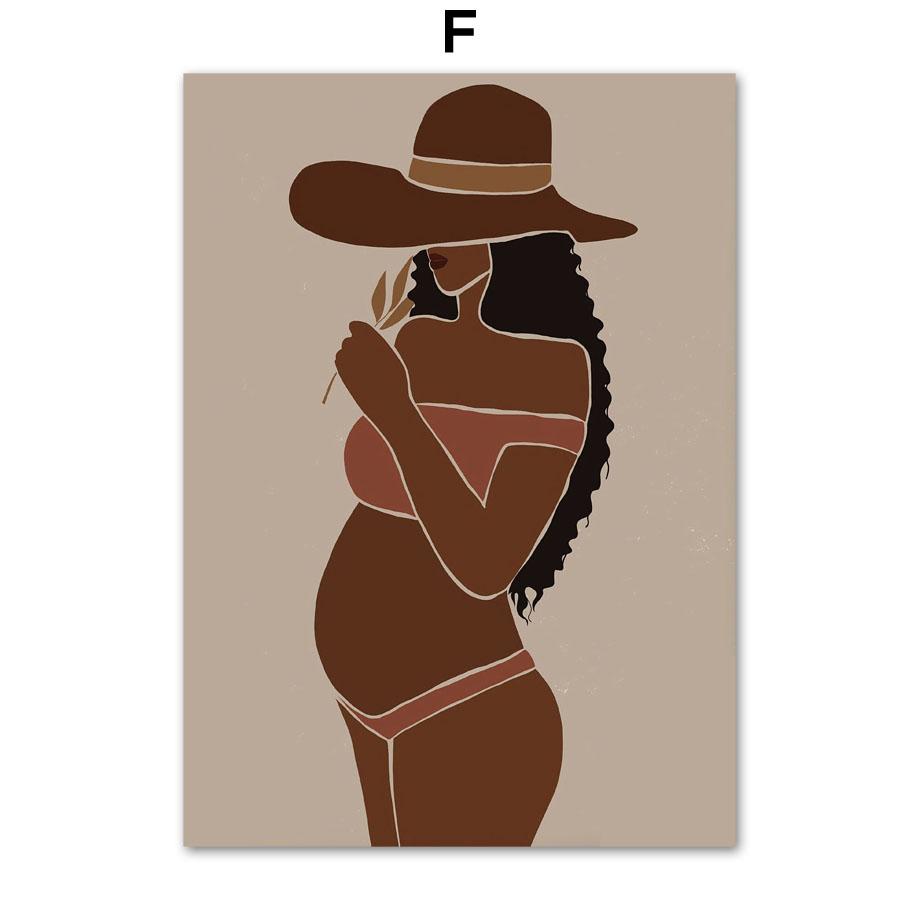 Wall Art Canvas Painting Abstract Black Girl Fashion Illustration Nordic Posters And Prints Wall Pictures For Living Room Decor