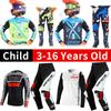 Set echipament motocross pentru copii Kituri Tricou Pantaloni Tineret copil verde Motocicletă negru 3 4 5 6 7 8 9 10 ani Costum off-road albastru portocaliu Enduro cross băiat fată