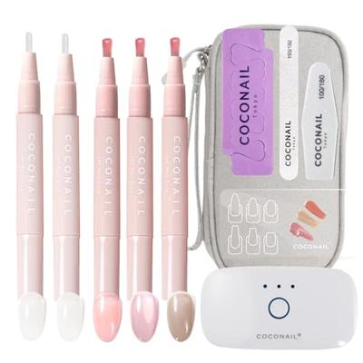 11-Piece Gel Nail Set for Beginners: HEMA-Free, Peelable Gel Nail Stickers, Self-Nail Kit, Peel-Off Gel Nail Tips, Hypoallergenic, Sheer, Easy To Appl