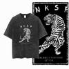 DI TIGER Printed Cotton Acid Washed Exclusive Graphic Unisex T Shirt Cool Vintage Streetwear Men Tshirts Big Size Tee for Men