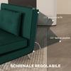 Single Bed Armchair 3 in 1, Reclining Armchair with 3 Levels with Velvet Covering and Cushion, 100x88x83cm, Dark Green