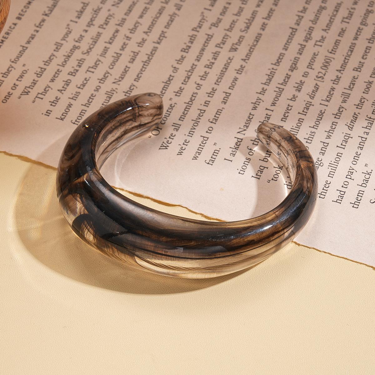 Акриловый гладкий размытый геометрический круглый открытый браслет простой высококачественный браслет