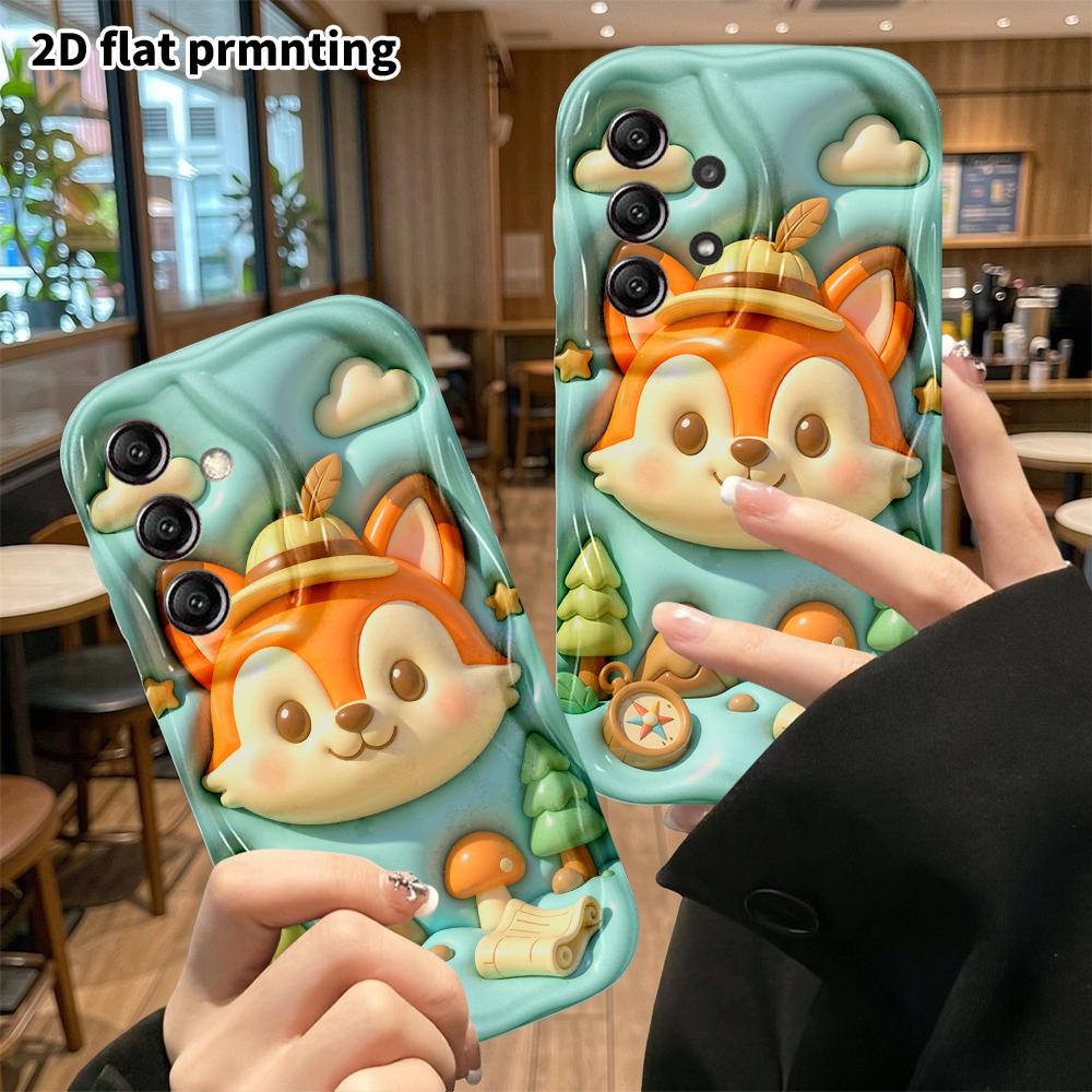 Phone case: 2D flat, suitable for Samsung Galaxy A34 A35 M05 M06 S20 S22 S21 FE Plus 5G protective case, little adventure fox, perfect Christmas and H
