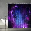 Galaxie Duschvorhang Blau Lila Nebel Sternen Fantasy Bunt Weltraum Sterne Planet Universum Himmlisch Astronomie Badezimmer