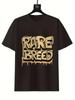 Herren Freizeit-T-Shirt mit geometrischem "RARE BREED" Aufdruck - Rundhalsausschnitt, Kurzarm, Ganzjahresstrickoberteil für Outdoor-Bekleidung
