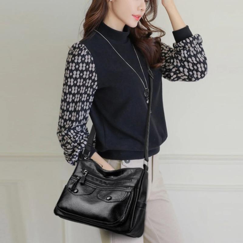 תיק צד נשים רטרו, תיק כתף לנשים, תיק נשים יומיומי מעור PU רך, מתאים לשימוש יומיומי, קניות, נסיעות לעבודה