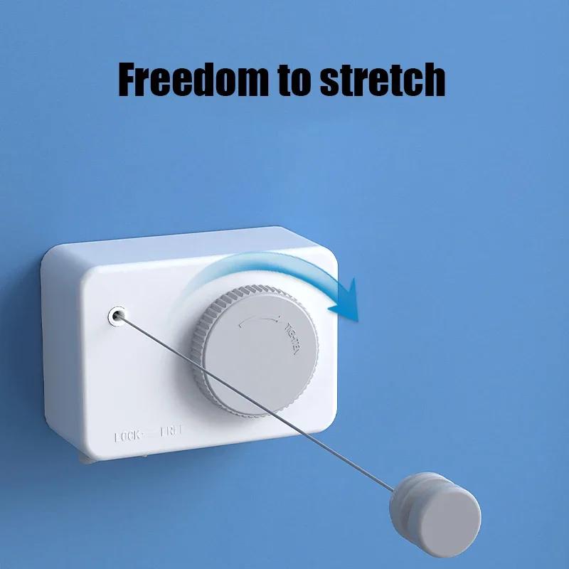 4.2M Retractable Clothesline Wall-mounted Indoor Outdoor Wash Clothes Hanger Laundry Drying Line Balcony Invisible Drying Lines