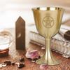 Pentagram Chalice 3.1 High Solid Brass Chalice Goblet Pentacle Brass Chalice Altars Rituals Prayers Anointing Decoration
