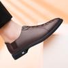 Fashion Genuine Leather Men Business Shoes Fashion Brand Slip On Footwear Non-slip Thick Sole Mens Casual Shoes High Quality Man Loafers