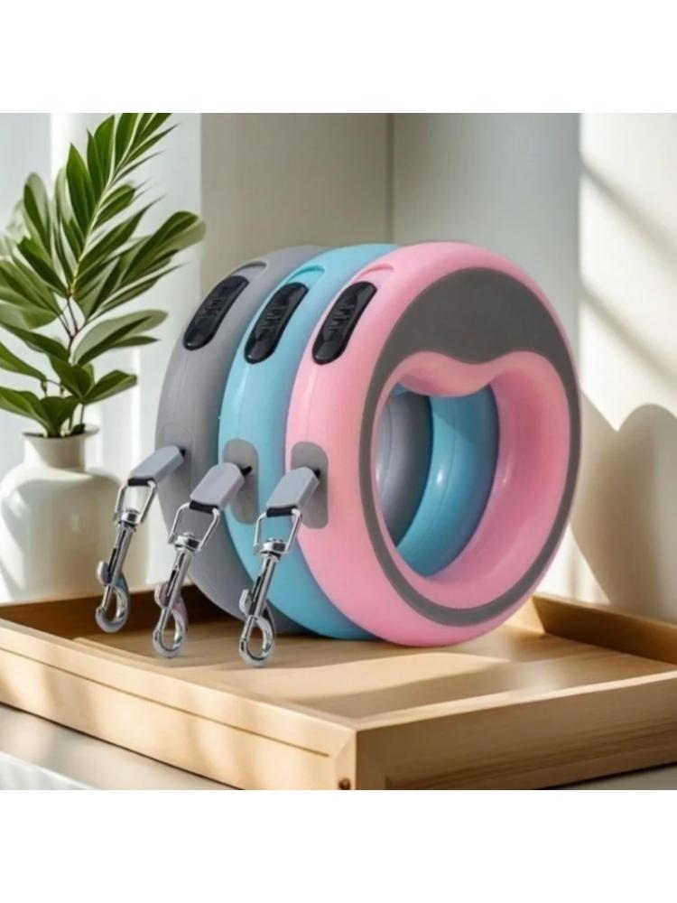 Cute Circular Macron Colored Pet Leash, Explosion-proof Punch, Automatic Retractable Dog Walking Leash, Outdoor Dog Leash