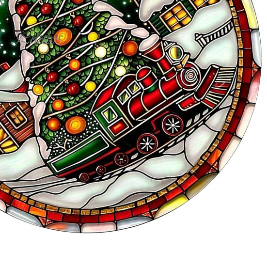 Artistic Decorative Sheets 2D Flat Acrylic Christmas Tree Pendant with Lanyard, Lightweight Lanyard Pendants Winter Snowscape Hanging Ornament