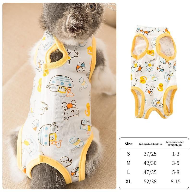 

Новый костюм для кастрации кошек, полный лент, костюм для отлучения от груди, послеоперационный костюм, не вылизывающий летний домашний любимец, кошка и собака, тонкая одежда для кошек XL