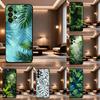Palm Leaves Phone Case For Samsung Galaxy A73,31,32,72,41,53,52,71,22,5G,Note,J7,8,9 Soft Black Cover