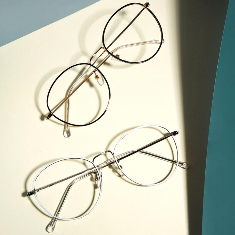 

Unisex Round Eyeglasses 67534 Black + Gold