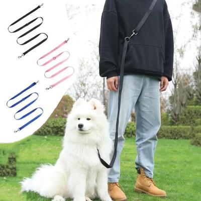 2.5cm Nylon Hand Free Dogs Leash Walking Training Lead Police Style Control Dog Lead Leash Small Dog Chain Safety Pet Leashes High Quality