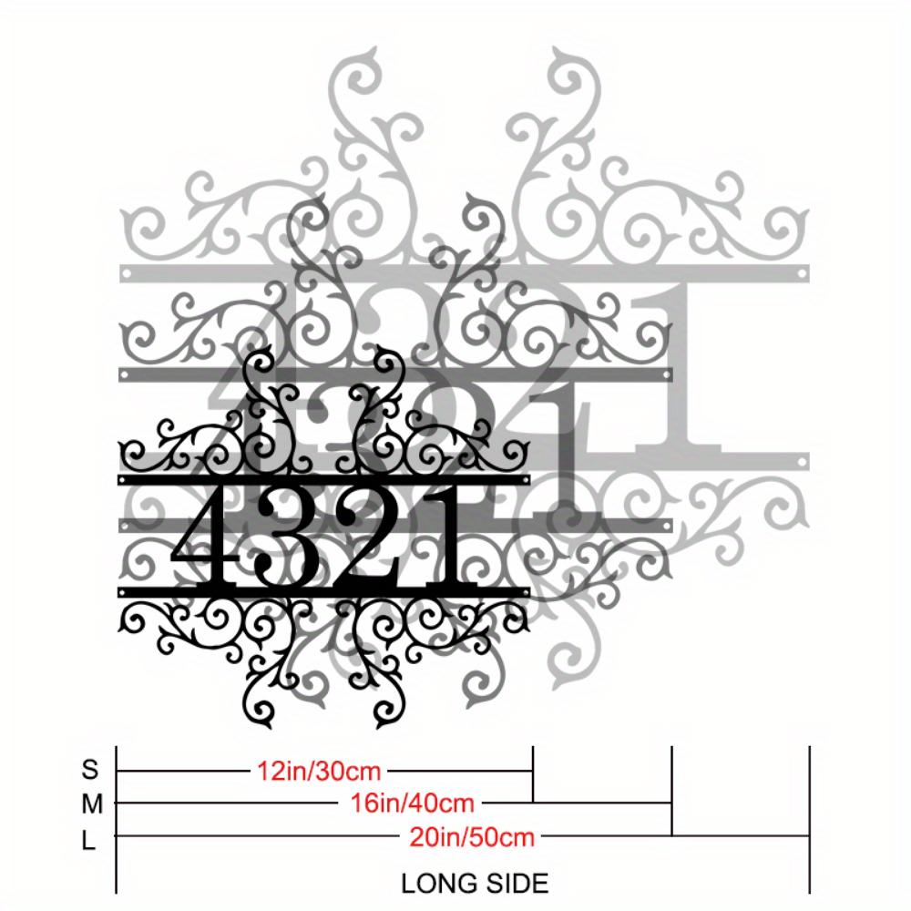 

Distinctive Custom Metal House Number Sign Personalized Iron Scroll Plaque Sturdy Home Decor 30cm