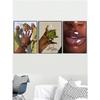 3pcs Bohemian Women Poster Lips Nails Art Green Clothing Gold Jewellery Women Prints Living Room Decorative Artwork Ideal Gift