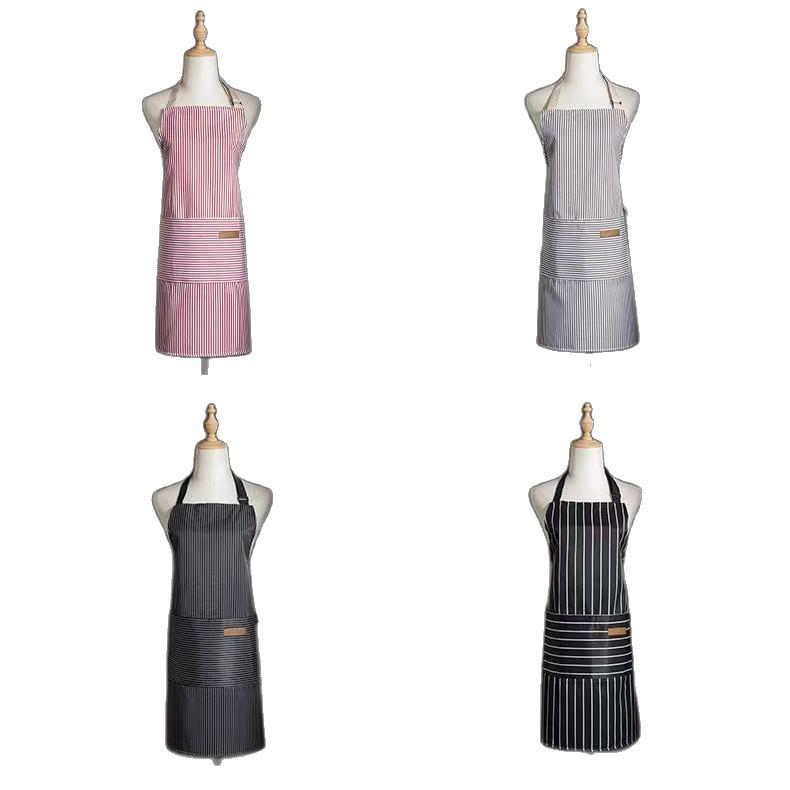 Custom Color Halter Neck Striped Work Apron
