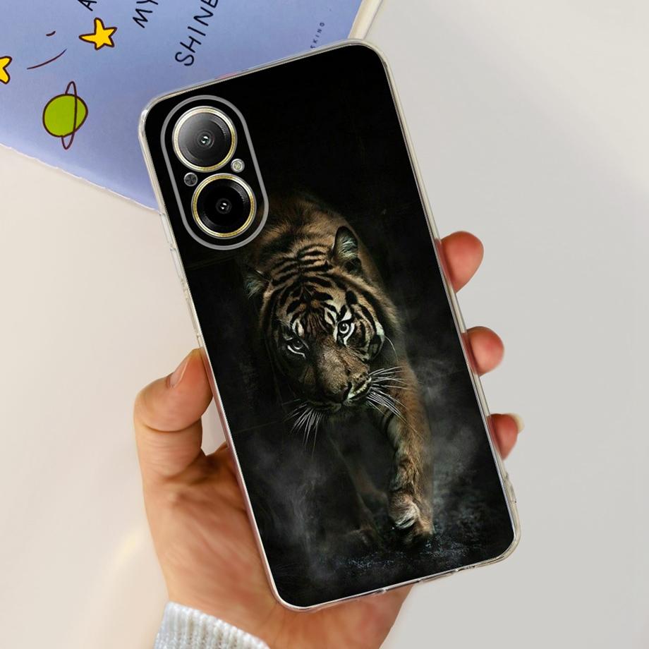 Weiche TPU-Stoßstange Hüllen für Realme C67 4G RMX3890 Rückabdeckung Dünnes Klares Silikon Handyhülle Damen Mode Malerei Funda C 67 4G