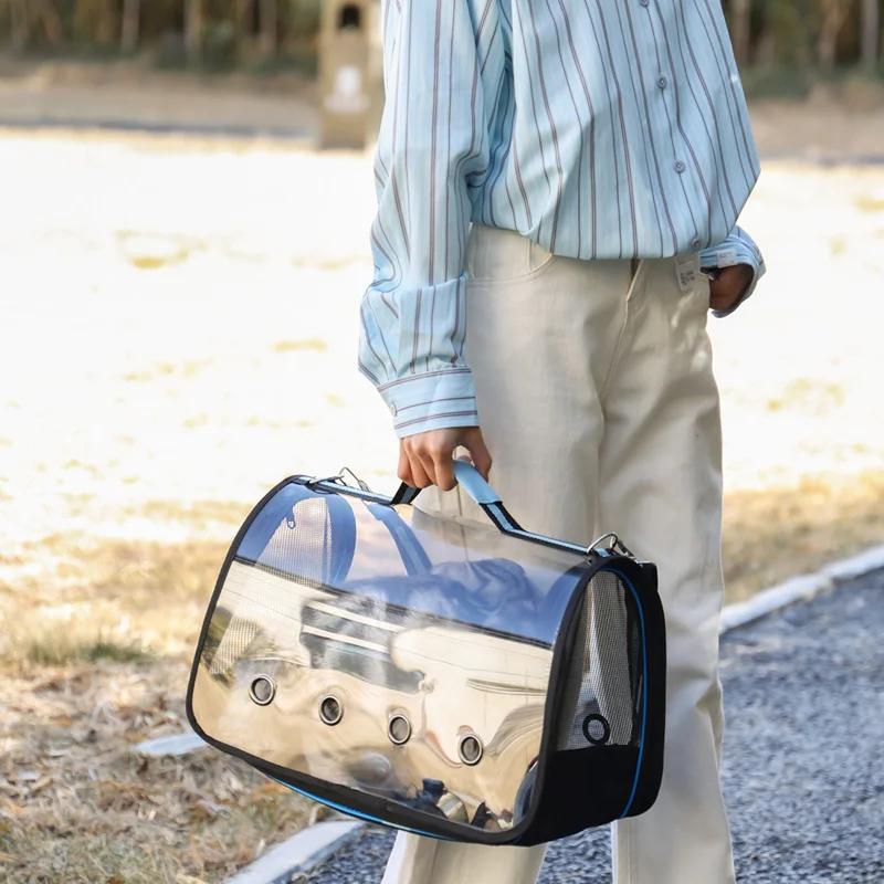Portable Clear Bird Parrot Transport Cage Breathable Bird Carrier Travel Bag Small Pet Rabbit Guinea Pig Chinchilla Outdoor Bag
