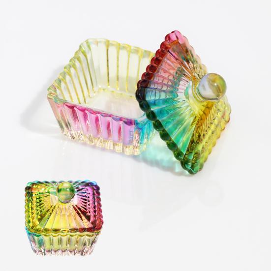 Nail Art Dappen Dish with Lid Acrylic Powder Container Holder Liquid Love Heart Square Flower Octagonal Faux Crystal Glass Cup Bowl