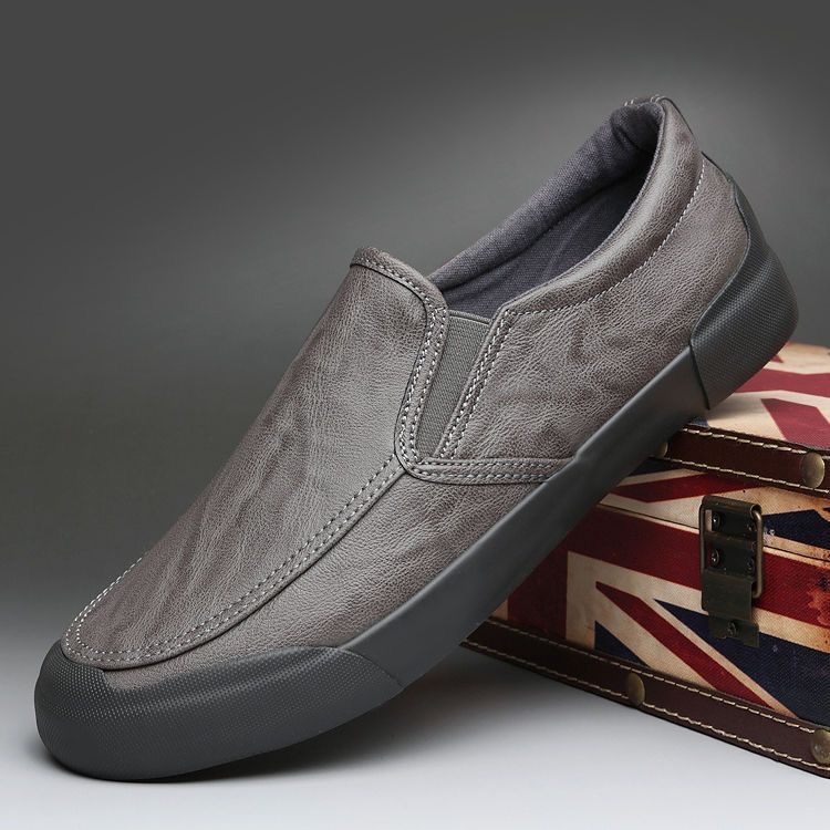 2025 new men's shoes winter trendy shoes one-pedal leather shoes men's business casual shoes velvet thermal cotton shoes men's