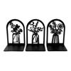 2 Stück Bücherregal-Buchstützen, hohle Blumen, geschnitztes Muster, Vase, Buchstützen, L-förmiges Design, rutschfester Buchhalter