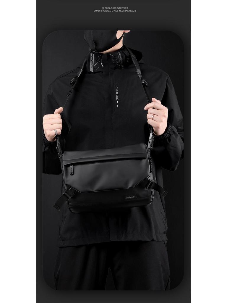 WePower Men's Minimalist Crossbody Bag: Outdoor Functional, Large Capacity, Trendy Messenger Shoulder Bag.