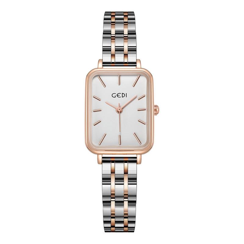 Gedi Ladies Minimalist Stainless Steel Quartz Watch With Waterproof Feature For Elegant Wear