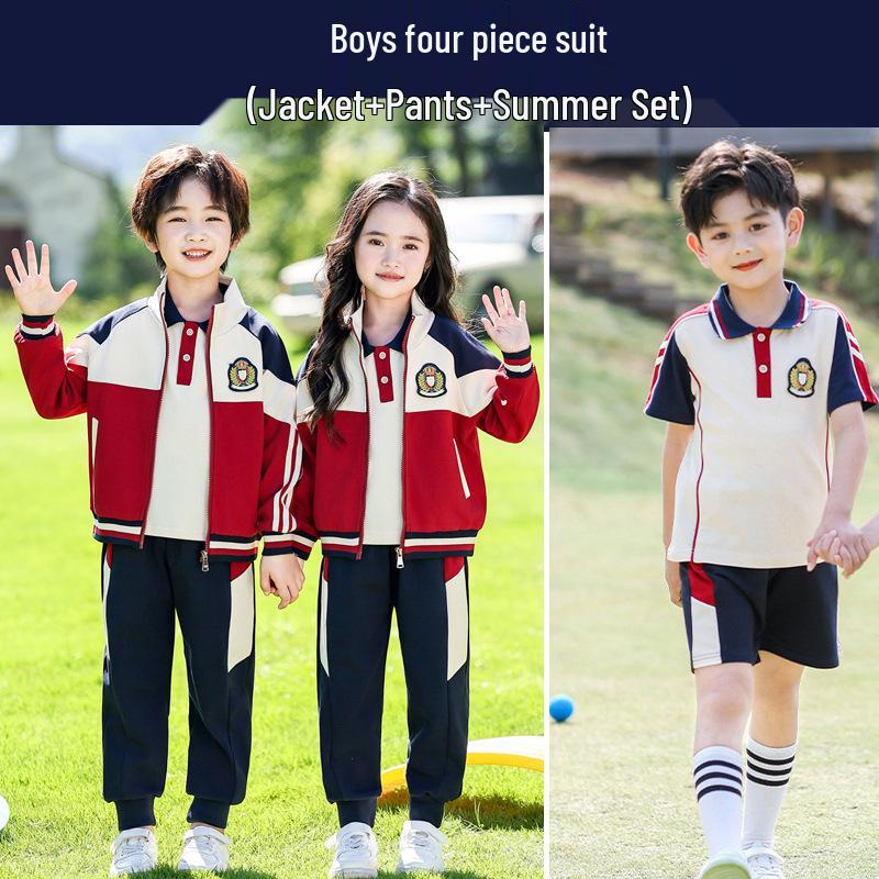 Spring & Autumn Baseball-Style School Uniform Set for Kindergarten and First Grade Sports Events