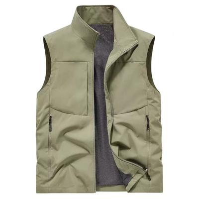 Gilet da uomo monocolore leggero con colletto alla coreana per sport all'aperto primaverili/autunnali Giacca traspirante