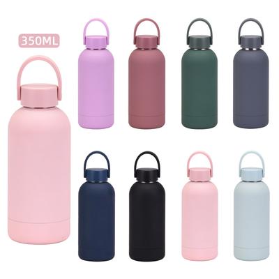 350Ml Double-Layer Stainless Steel Thermos Cup Portable Handle Simple Small Mouth Sports Water Bottle Outdoor Water Cup