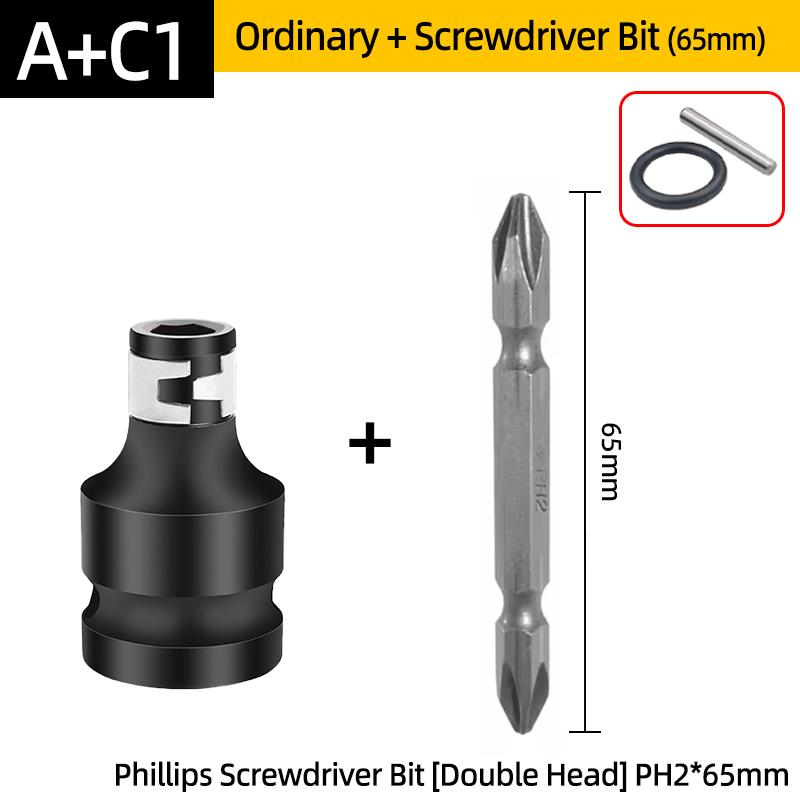 PH2 Phillips Screwdriver Bits Cross Head Magnetic 50/100/150mm Hand Tool 1/2” Square To 1/4” Hex Wrench Socket Adapter Converter