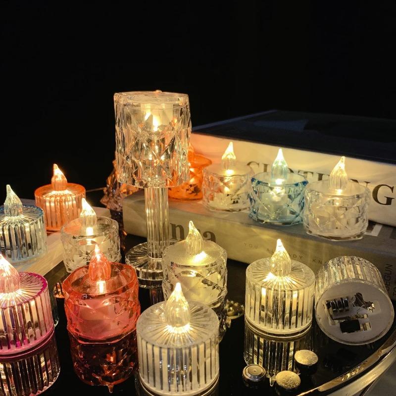24 Tea Light -  Flashing Flameless LED Tea Light Candle with Dusk To Dawn Light Sensor for Christmas, Wedding, Party and Home Romantic Decorations