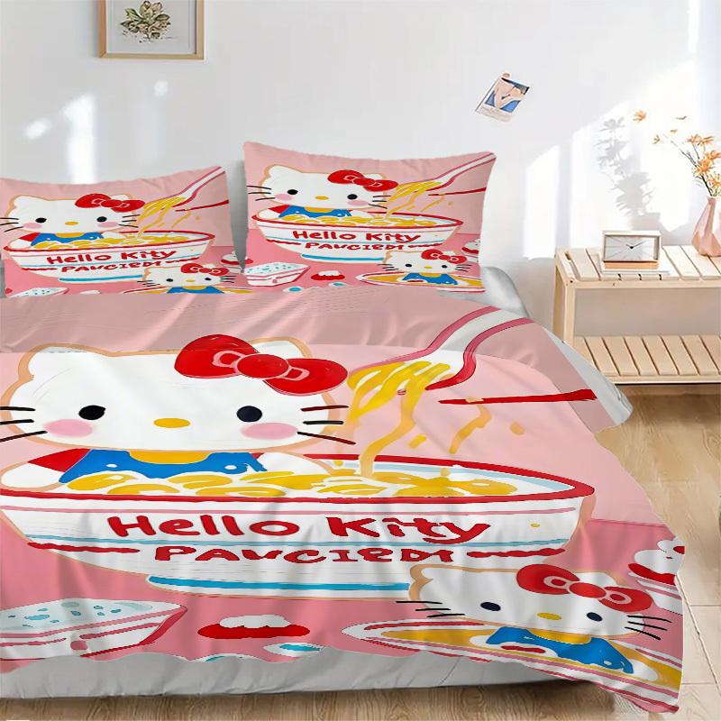 

3 шт. Постельное белье Hello Kitty: Идеально подойдет для спальни или гостевой комнаты.. Мягкий и удобный, без наполнителя yy251031048 135x200cm