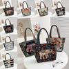 Elephant Cat Rabbit Pattern Nylon Shoulder Bag With Inner Compartment For Casual Outings