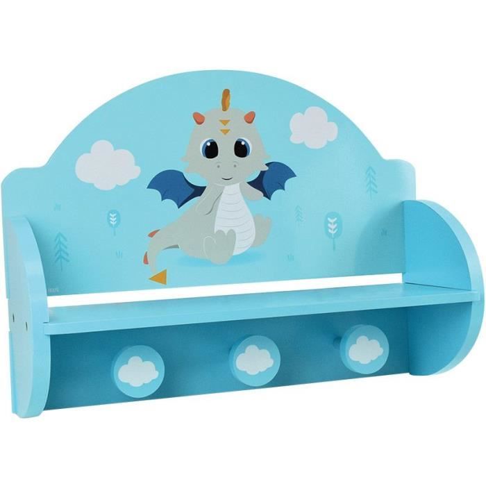 FUN HOUSE Léon Le Dragon 713338 COAT RACK SHELF Dimensions : ±H. 33 X L. 46 X D. 15cm for Child