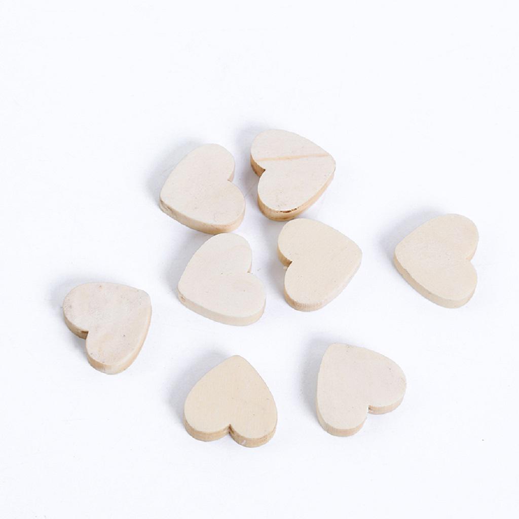 50Pcs Natural Wood Spacer Loose Beads Love Heart Shape DIY Jewelry Findings