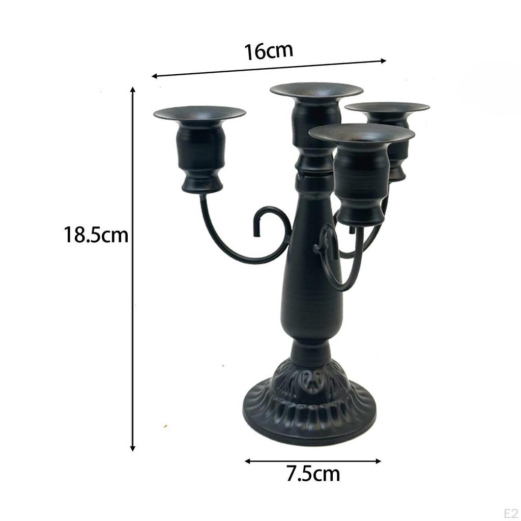 4 Candle Metal Candelabra Candlestick Holder Fine Craftsmanship Taper for Living Room