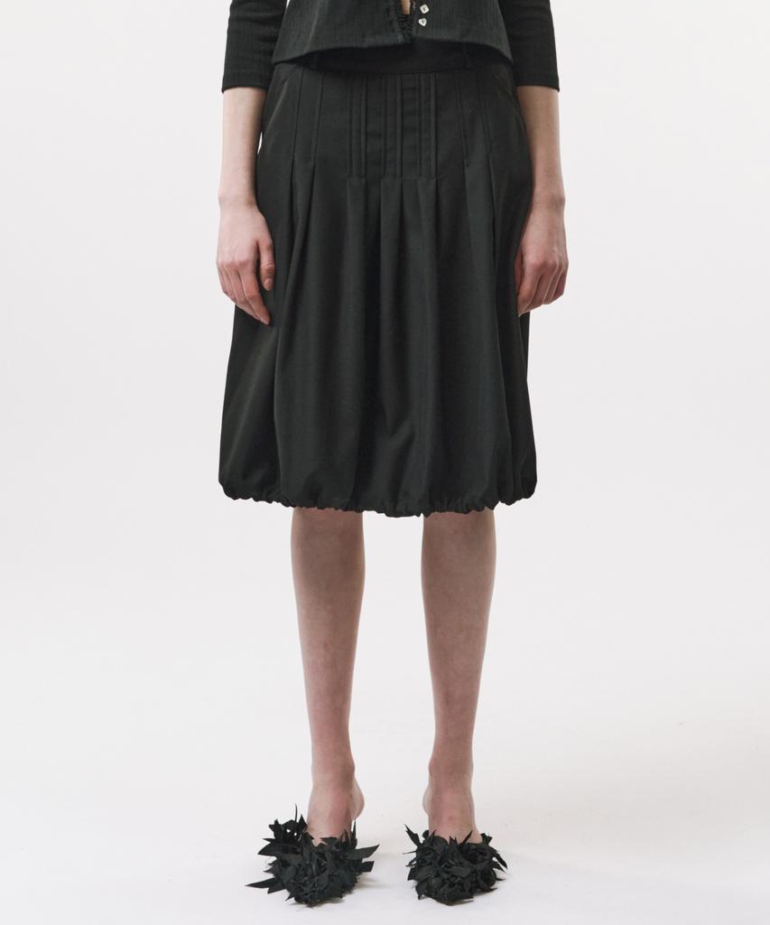 Podeowedeo Pintuck Balloon Skirt (Black)