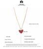 S925 Sterling Silver Minimalist Little Red Heart Necklace - Japanese & Korean Design, Women's Heart Clavicle Chain.