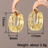 HuitanTrendy Women Hoop Earrings Hollow Out Design Wedding Party Elegant Jewelry Silver /Gold Inlaid CZ Accessories