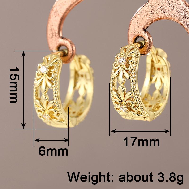 HuitanTrendy Women Hoop Earrings Hollow Out Design Wedding Party Elegant Jewelry Silver /Gold Inlaid CZ Accessories