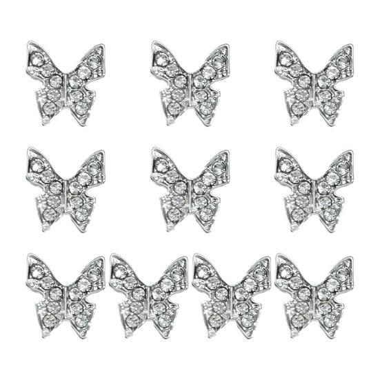 10ks Nail Art Kamínky Ornament 3D Luk Pavouk Lebka Umělý krystal na kovových přívěscích Kreativní DIY šperky Dekorace Příslušenství pro pouzdro na telefon