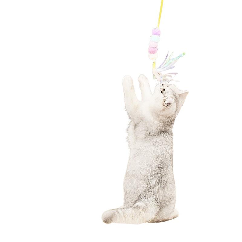 Interactive Hanging Simulation Cat Toy Teaser Wand Funny Self-Entertaining Kitten Play Tool Essential Cat Supplies