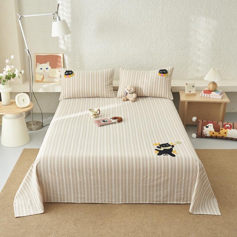 

1 PC 100%Cotton Bed Sheet designed for Double Bed Cartoon Striped Cotton Bed Cover Single/Queen/King Size Flat Bed Sheets Cotton 160x230cm 1pc