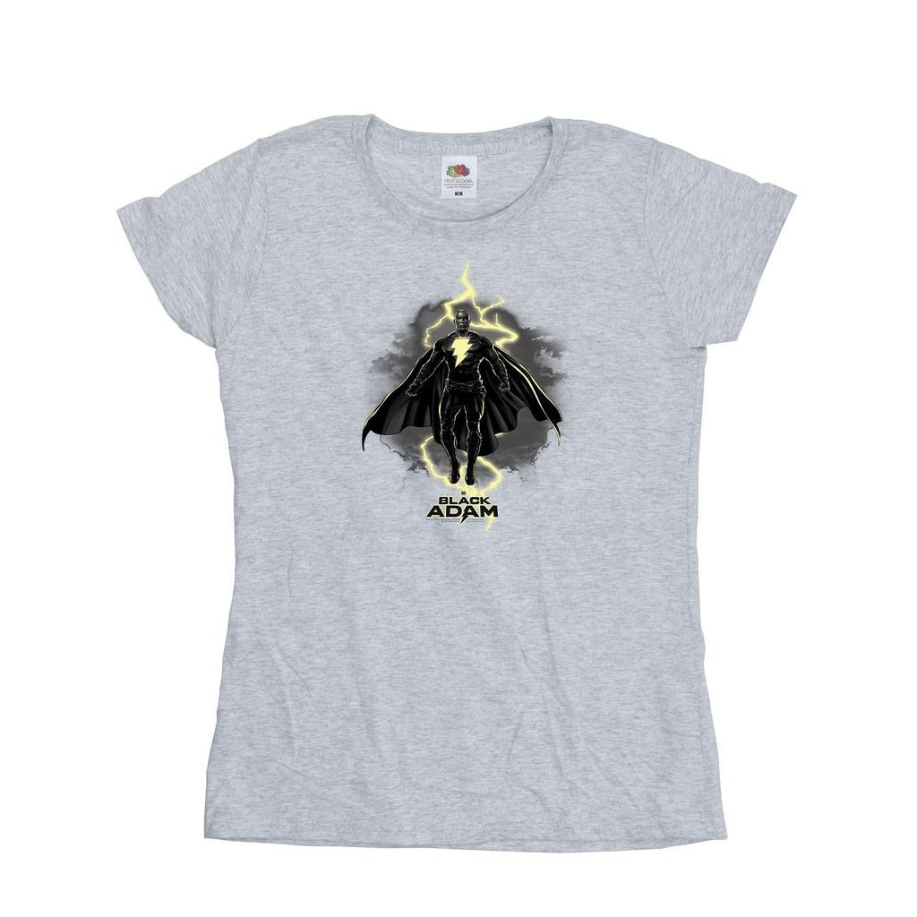 DC Comics Womens/Ladies Black Adam Hovering Bolt Cotton T-Shirt