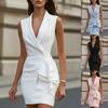 Summer Women Waist Cinched Elegant Blazer Dress, Fashion Casual Dress for Women European American Size, Cross-border Women Clothing